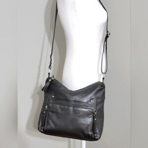 Great American Leather Works 100% Leather Gray Crossbody Bag/Purse